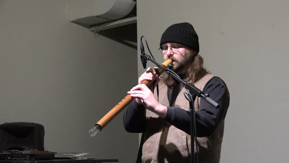Musical performance presented by Striped Light in Long Island City, New York showcases four performers