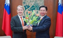 Taiwanese Foreign Minister Joseph Wu with Guy Wittich