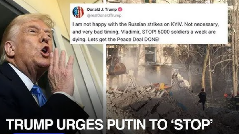 Trump not happy with Russian strikes on Ukraine